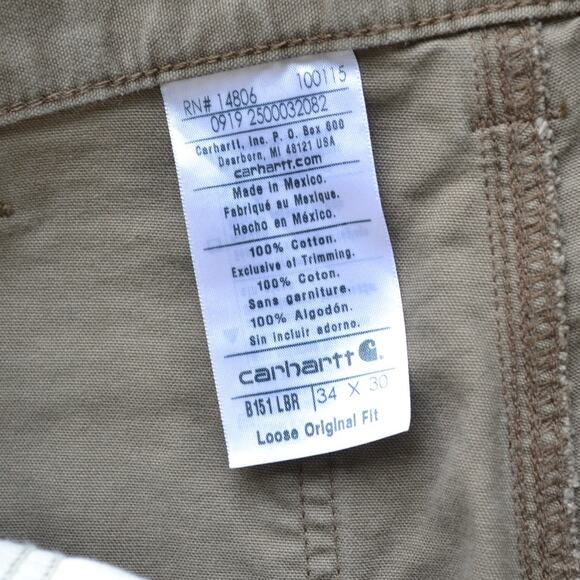 Carhartt Utility Canvas Pants Size 34x30 Dark Green - Picture 3 of 5